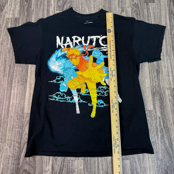 Vintage 2007 Naruto Shippuden T-Shirt Adult Large Black Anime Graphic Tee Rare - Picture 5 of 6